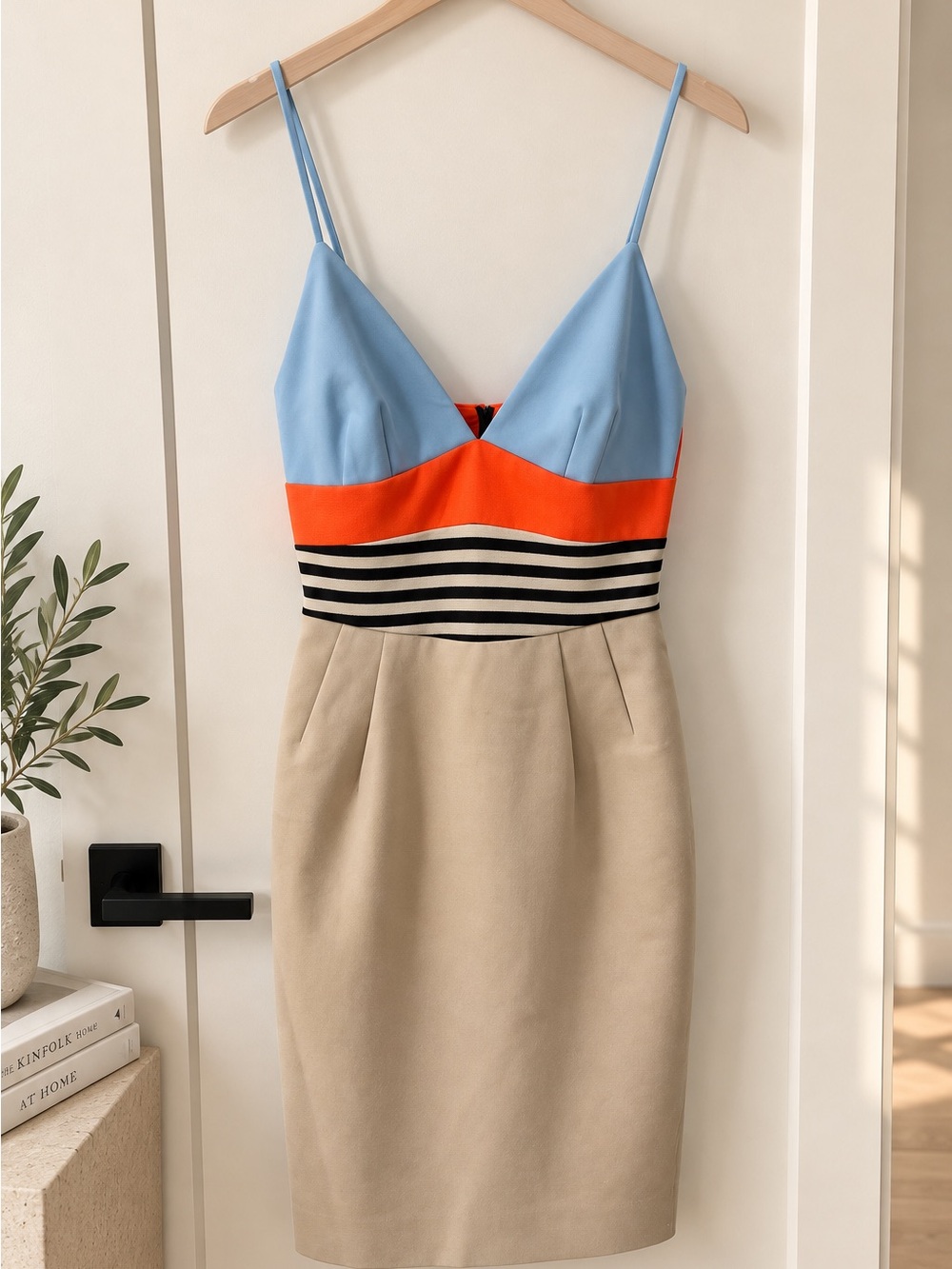 L’AGENCE NWT $390 Colorblock Striped Midi Dress Size 0